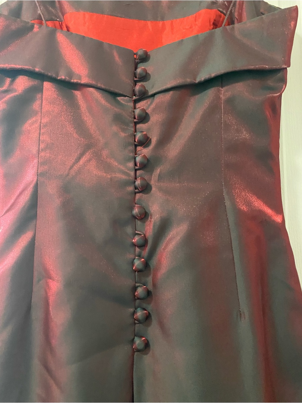 Vintage Y2K Burgandy Iridescent Liquid Satin Maxi Dress Goth Vampy Gown - Picture 7 of 12